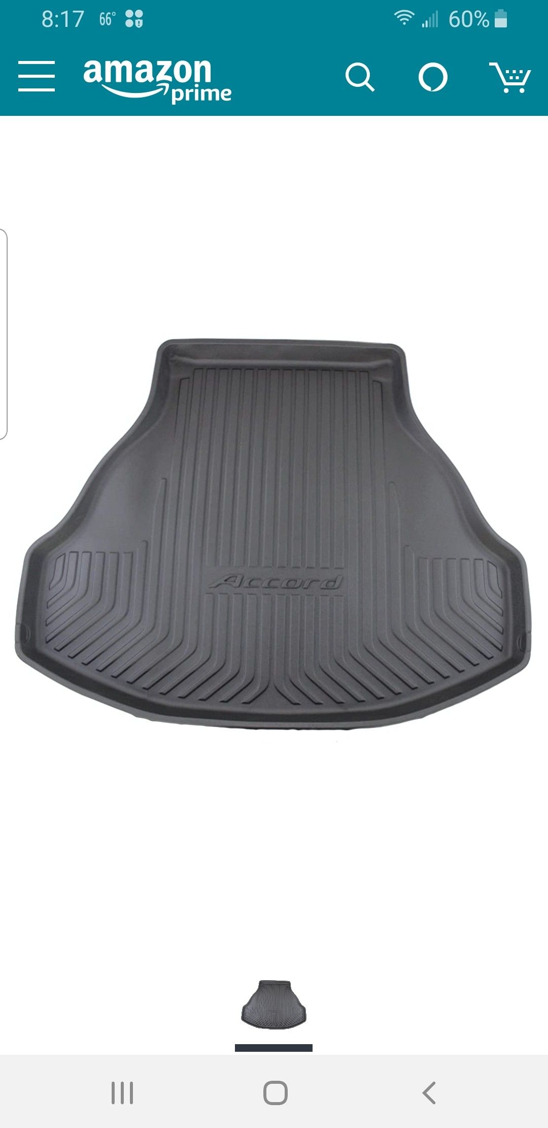 2013 Honda accord trunk mat
