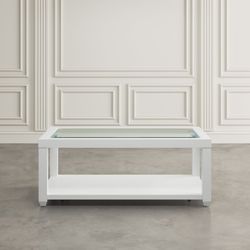 Urban Icon White Rectangle Cocktail Table