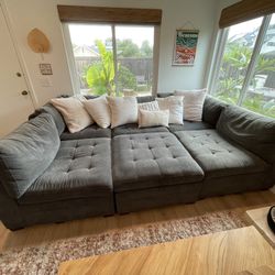Six Piece Sectional Couch Gray