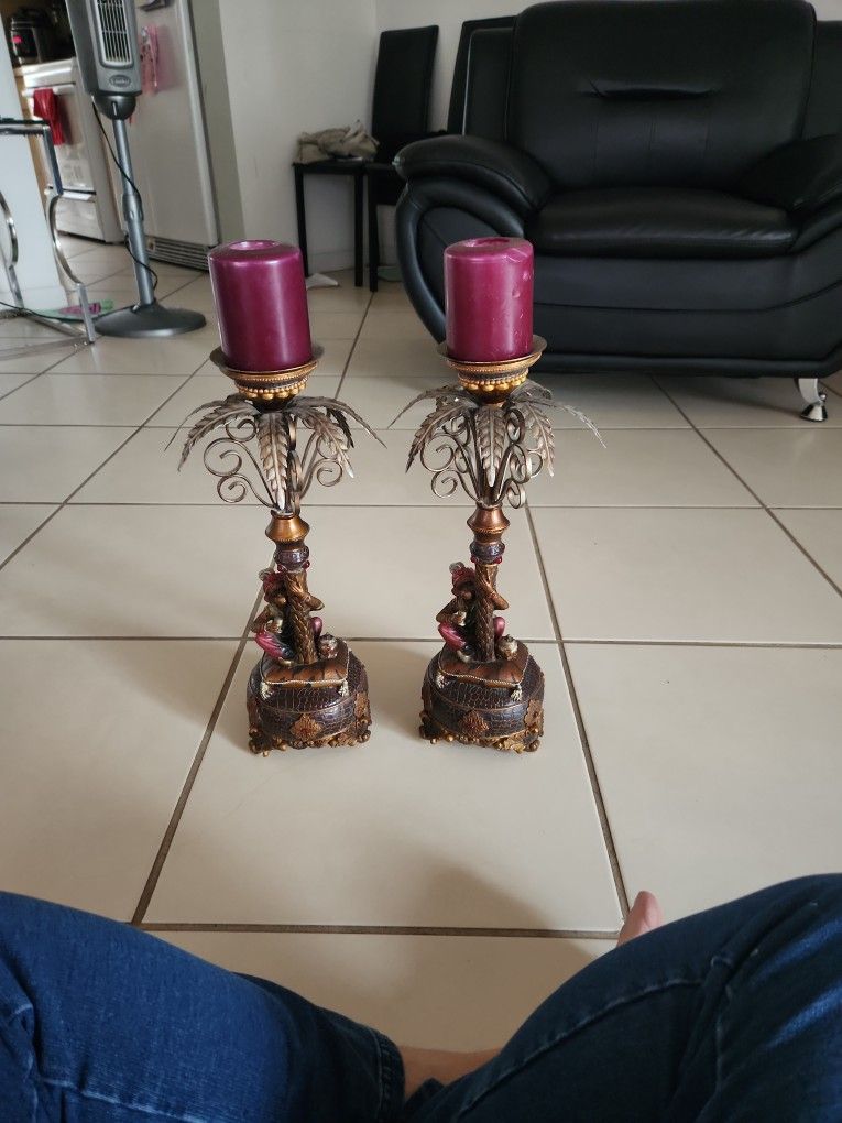 Candelabros Antiguos De Bronce