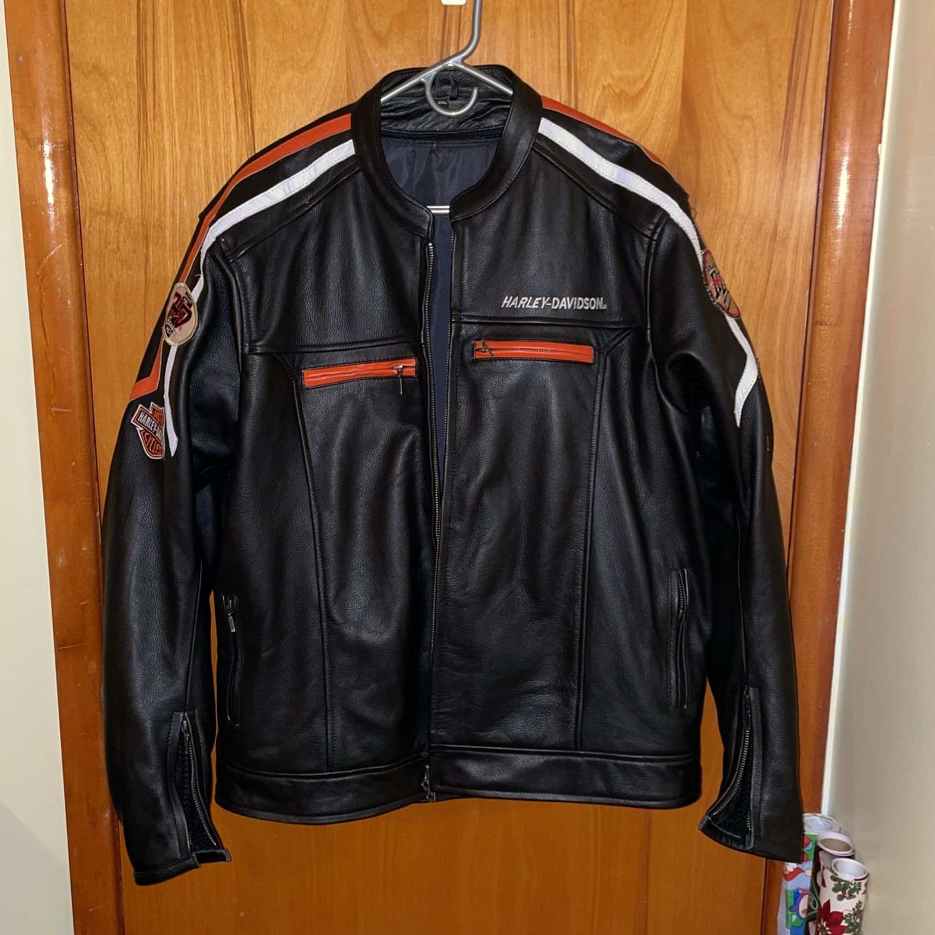 Harley Davidson Padded Leather Jacket Size L
