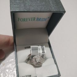 1/4 CTTW Natural Diamond Sterling Silver Wedding Ring & Wedding Band