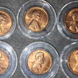 Lot Of BRILLIANT UNCIRCULATED PENNYS