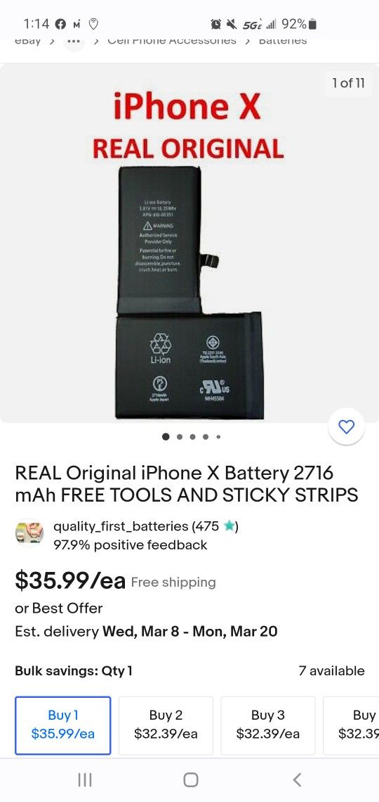 Iphone 10 Batteries