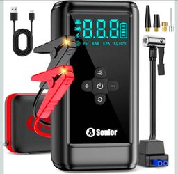 Starter Portable 6000A Car Battery Jump Starter with 160PSI Portable Tire Inflator