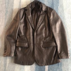 Mens - 100%  Leather Blazer/Jacket - Apt. 9 -  Black -  40R  Lined - 2 Button