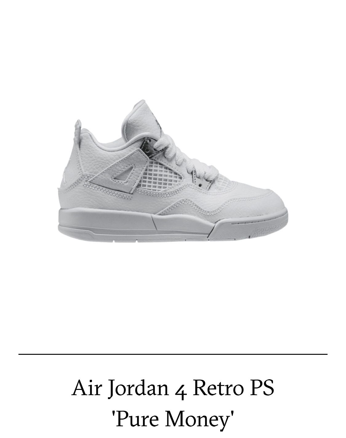 Air Jordan 4 Retro/Pure Money,Size: Boys 13c