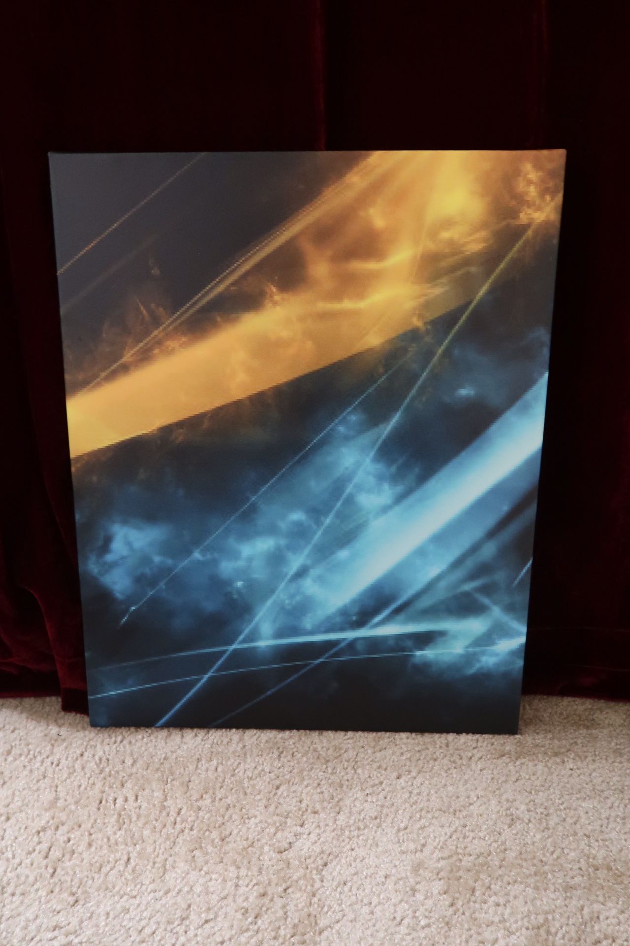 Yellow, Black and Turquoise/Aqua Canvas Art