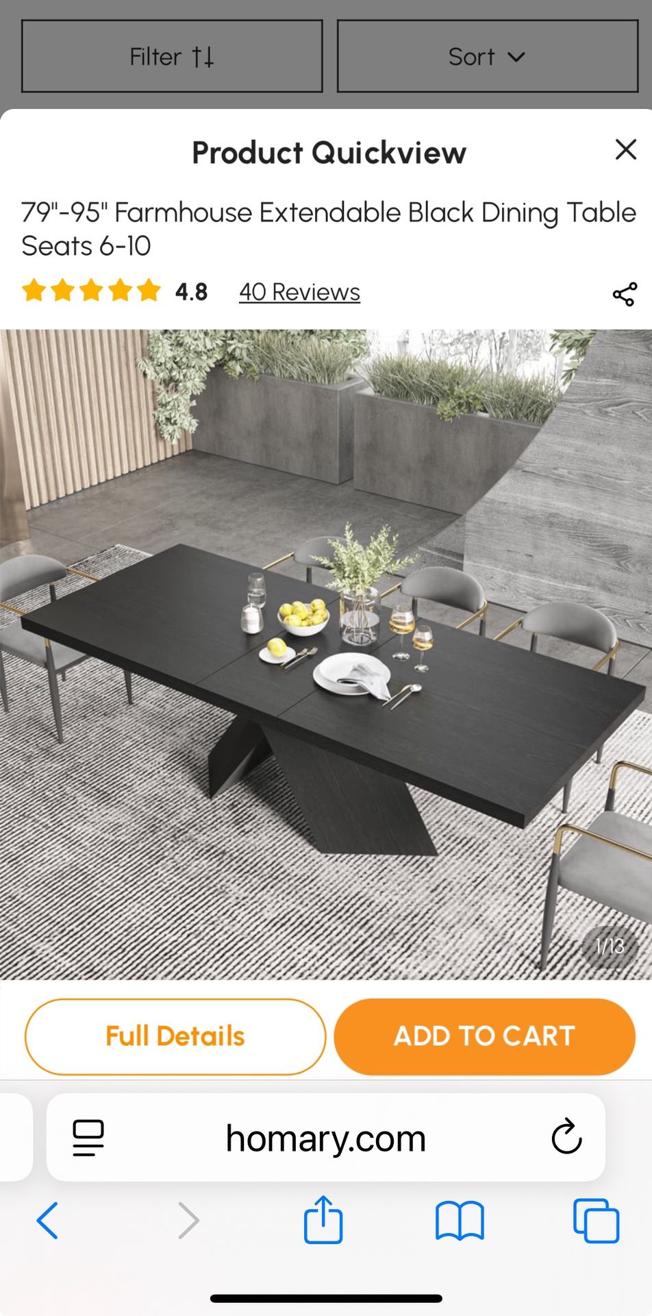 NEW! Solid Wood Table Top 40” X 79” - 95” w/ Leaf