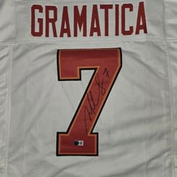 Martin Gramatica Autographed Tampa Bay Buccaneers White Red Jersey Beckett COA 