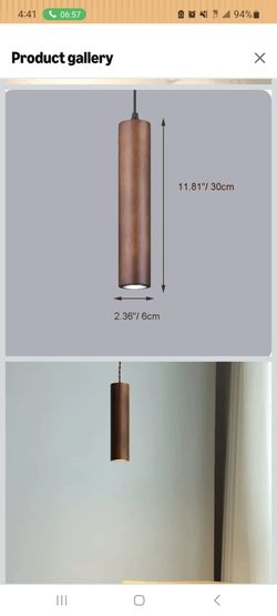 Modern Cylinder Wood Pendant Light - Minimalist Pendant Lighting for Dining Room, Kitchen, Living Room - Adjustable Hanging Light for Home and Office