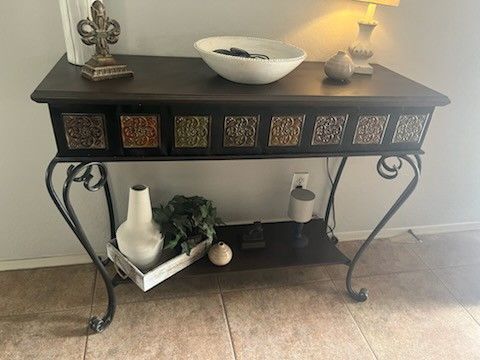 Set of 2 Kirkland’s Console Tables – Elegant Metal & Wood