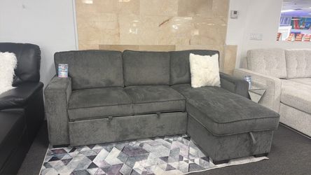 Special Offer‼️Gorgeous Grey Pull Out Sectional On Sale $599
