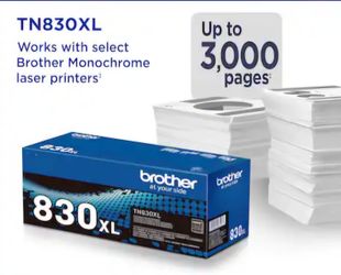 2 Pack of Brother TN830XL Black High Yield Printer Toner Cartridge 3000 Pages TN830 Black New In Box