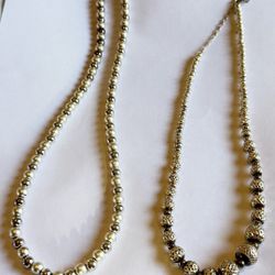 Pair Of Two Necklaces; One Is Sterling Silver And The Other Is Vintage Napier Silver Color Necklace 