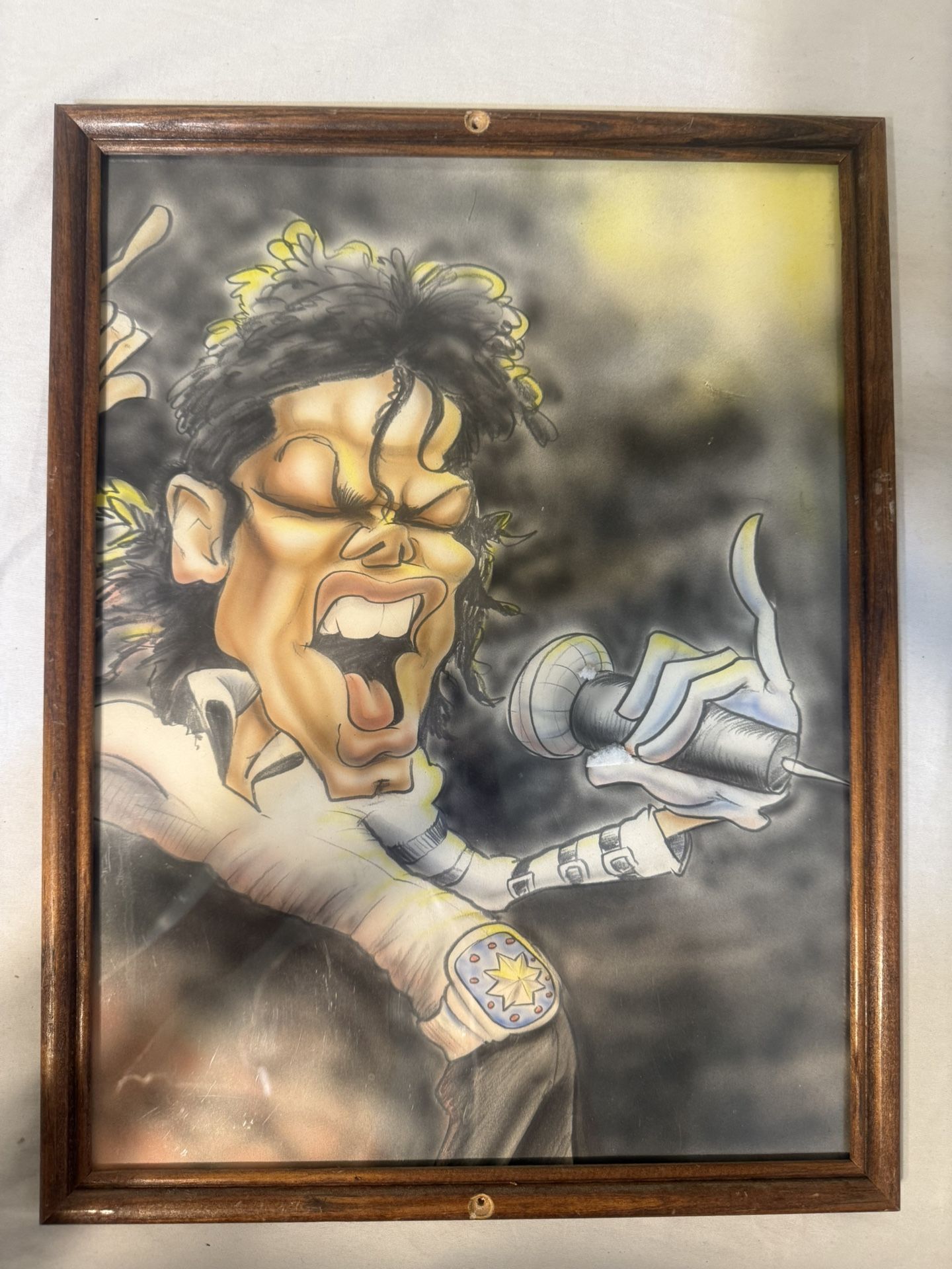 Framed Caricature Art – Iconic Singer with Microphone