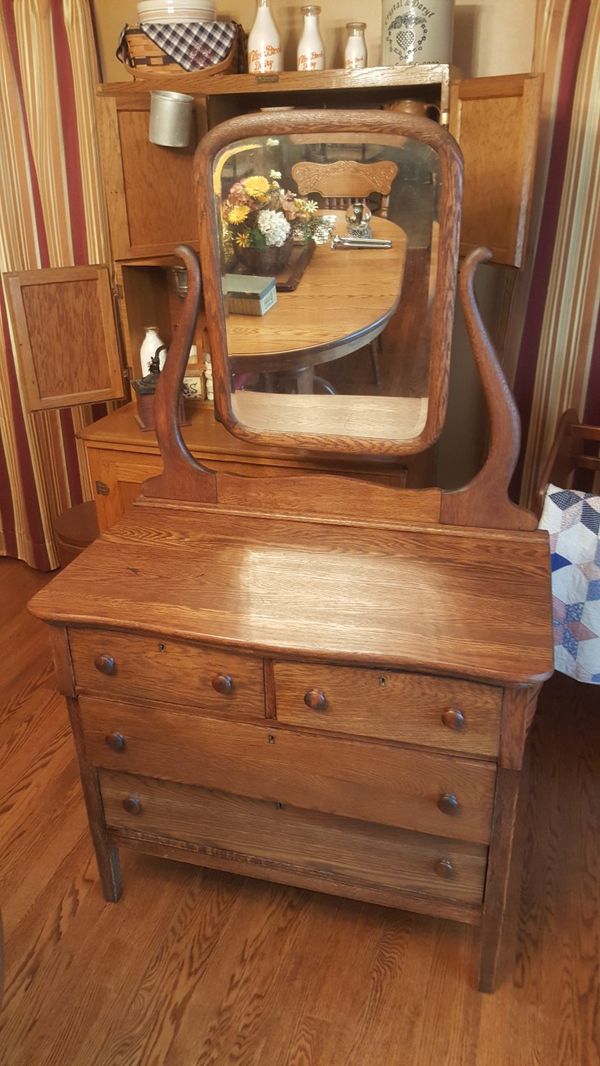 Antique Oak Dresser With Swivel Mirror For Sale In Martinsburg Wv