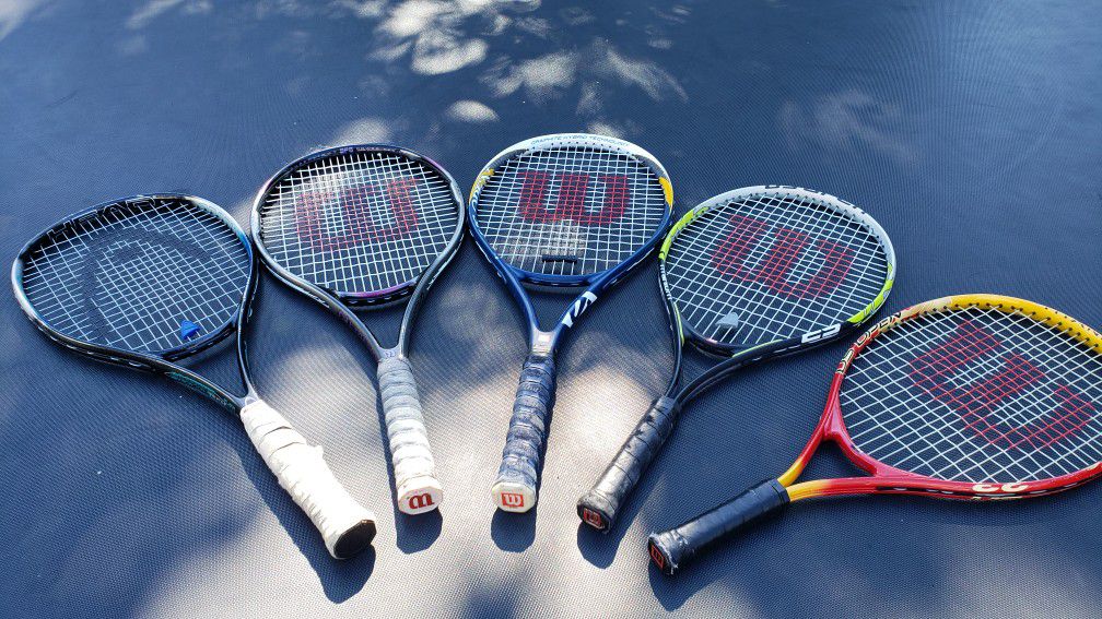5 Tennis Rackets Wilson & Head Graphite