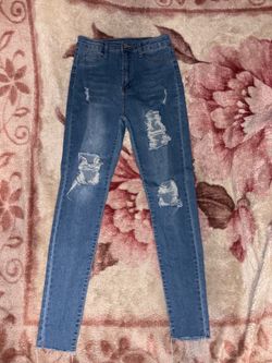 SHEIN Ripped High-Waisted Jeans - Size M