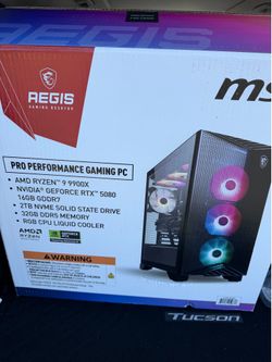 RTX 5080 — Gaming PC / MSI Aegis ZS (Open Box) / Ryzen 9 9900X / 32GB RAM / 2TB SSD / Liquid Cooling
