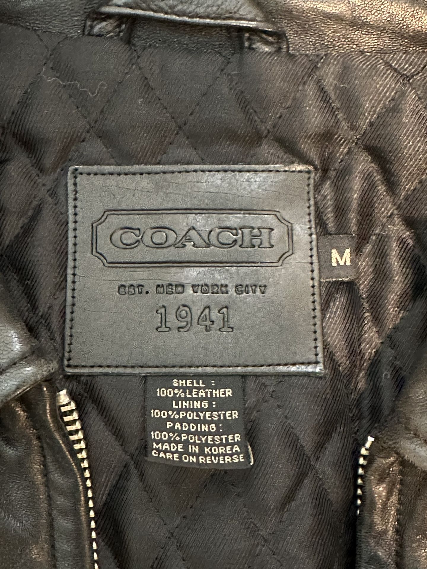 Coach Leather Jacket Men’s Medium Like New