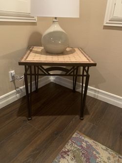 Custom tile/wrought iron coffee table and Corner table