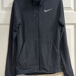Nike Women's Dri Fit Black Full Zip Hoodie Sweatshirt - Size Small - VGUC