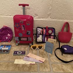 Luggage and Accessory Set for American Girl or Our Generation Doll