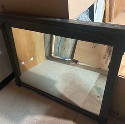 Antique Black Wood Mirror