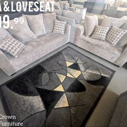 Light Gray Sofa & Loveseat 