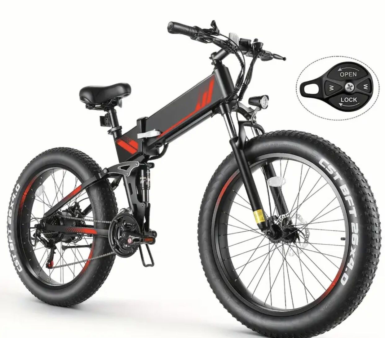 Fat Wheels 500 Watt Electric Mountain Bike . Brand New