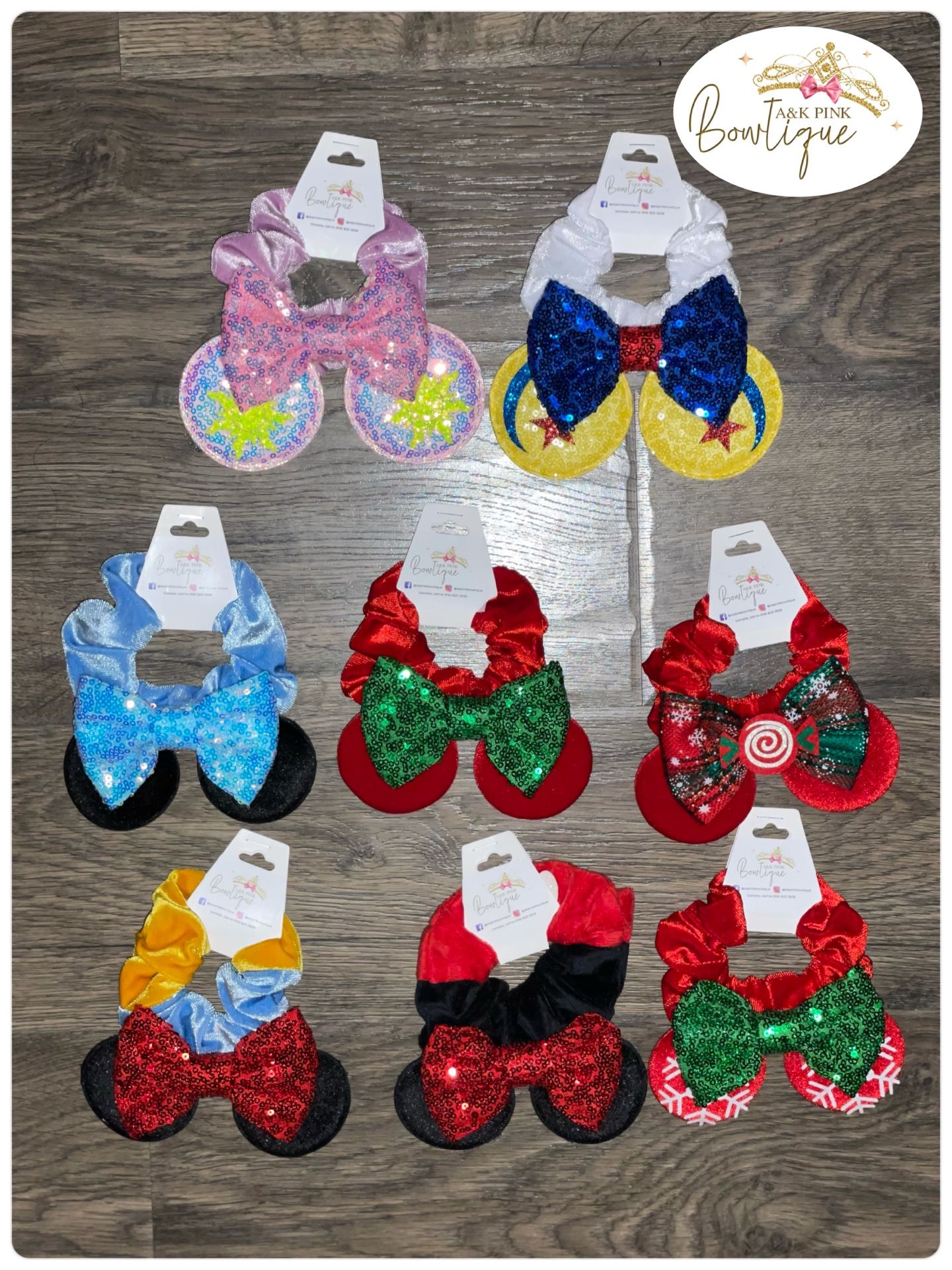 Minnie Mouse Ears Disney Character Scrunchies