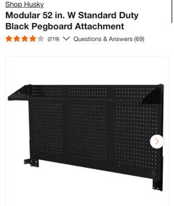 Modular 52 in. W Standard Duty Black Pegboard Attachment