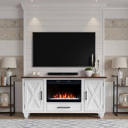 New Arrival!! Traditional farmhouse 64 " Tv console Fireplace!!
