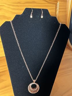 long copper necklace set