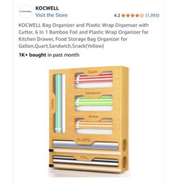 Ziploc bags, tinfoil, saran wrap Kitchen organizer Ziploc bags, tinfoil, Saran Wrap