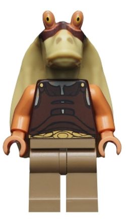 SW0302 Gungan Soldier - Dark Brown Vest, Dark Tan Legs, Printed Head
