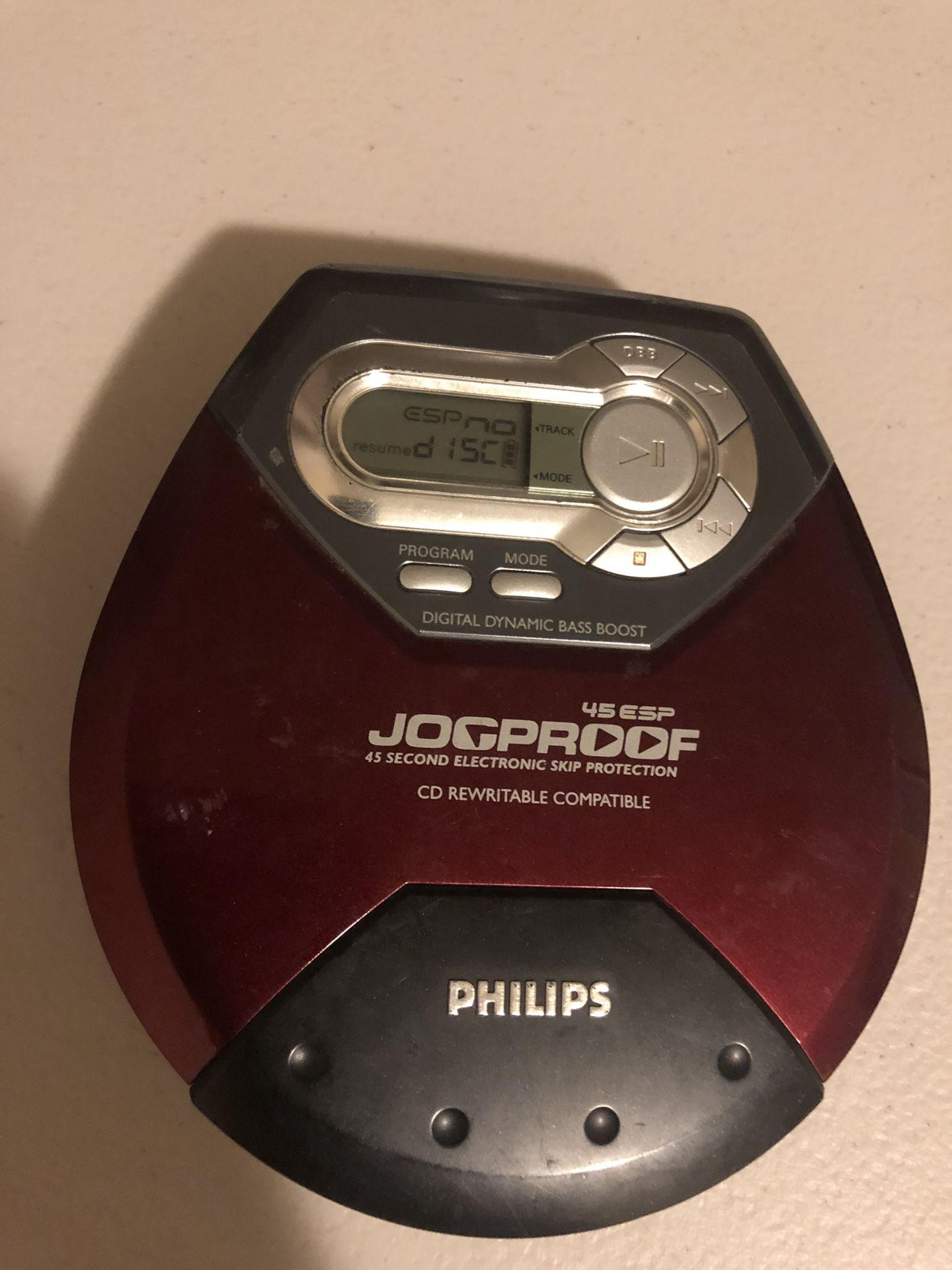 Philips Jogproof Personal Portable CD Player 45 ESP