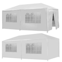 10' x 20' White Gazebo Wedding Party Tent Canopy W/ 6 Sidewalls Outdoor Game