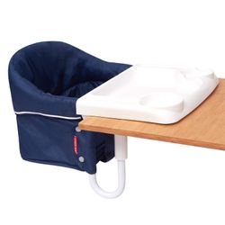 Kinbor Baby Hook On High Chair Fast Table Chair Fold Flat Baby Feeding Seat and Tight Fixing Clip on Table High Chair with Removable Tray and Carry Ba
