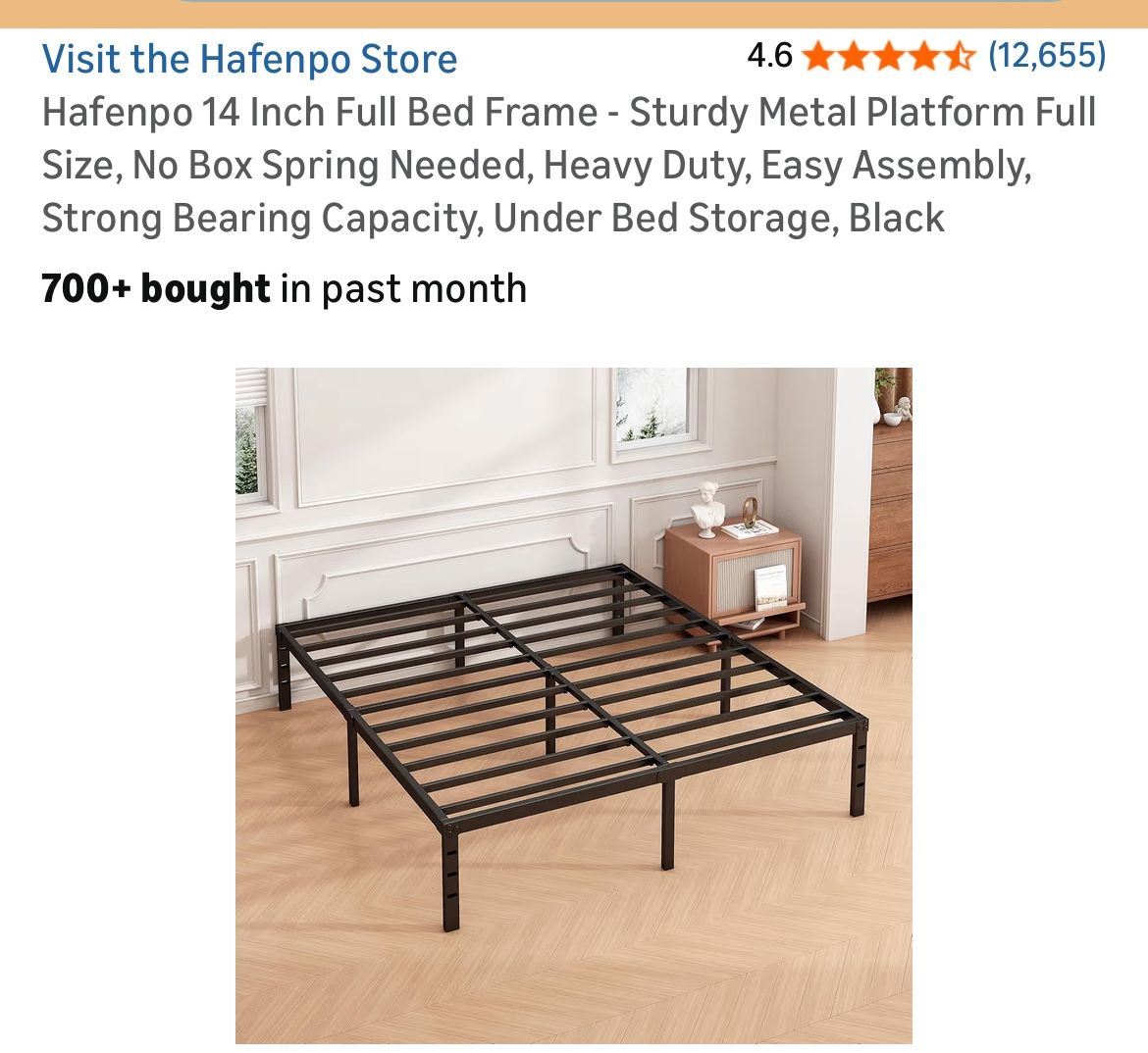 New! 14” Full Size Platform Bed Frame