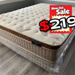 Queen Size Organic Cloud Comfort Europillow Top Mattress 