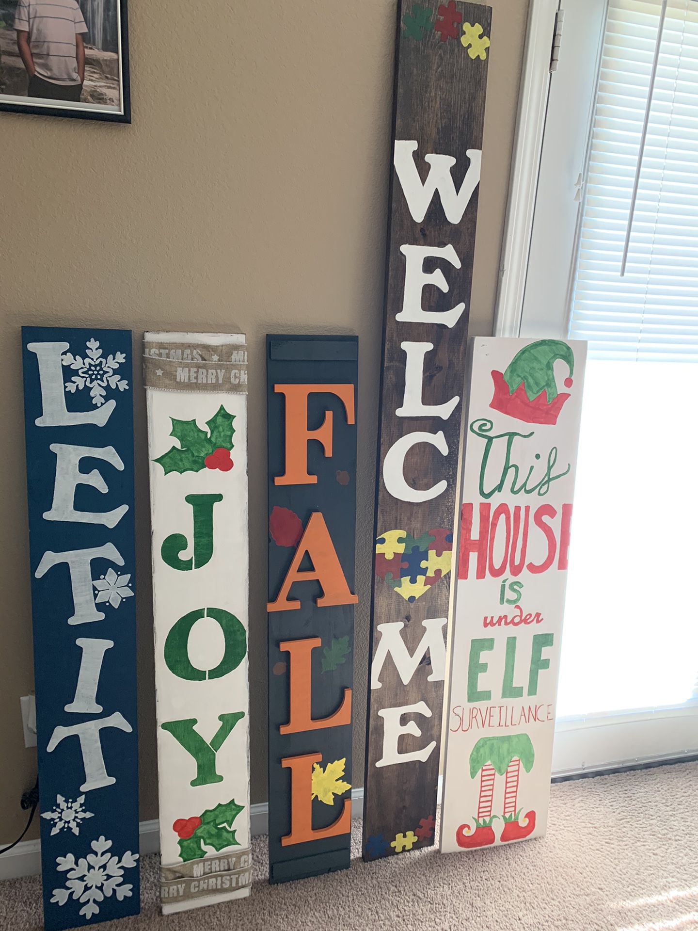 Wooden porch signs