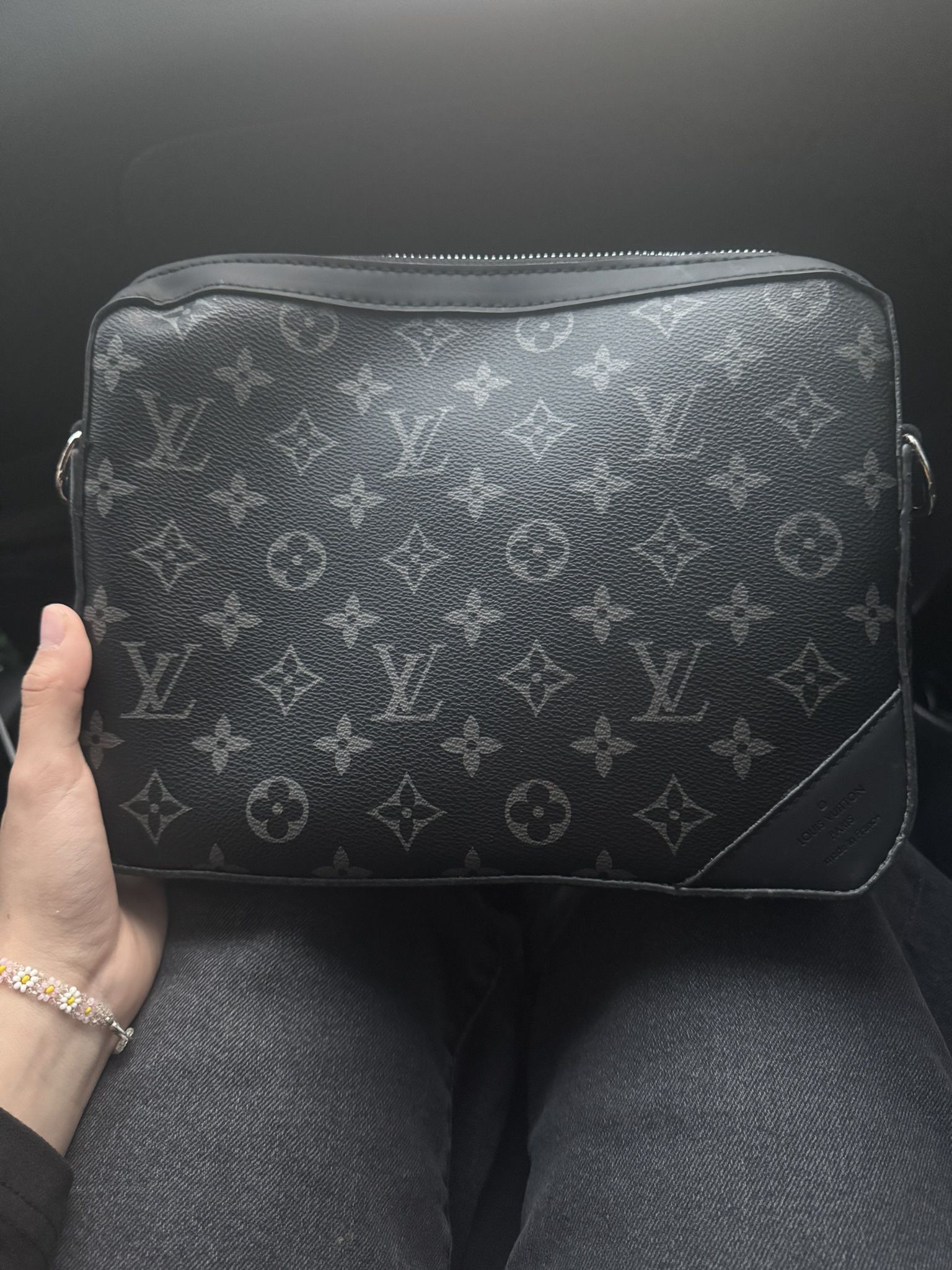 Black Flower Cross Body Bag