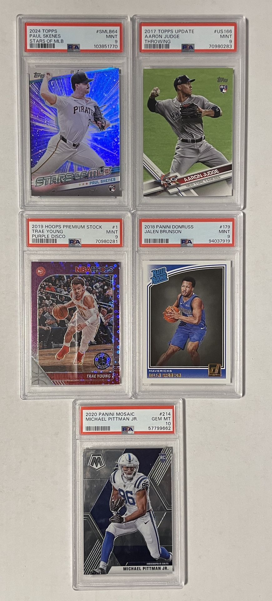 Cheap PSA 10 & 9 PSA Slabs - Judge RC, Skenes RC, Brunson RC, Trae, Pittman Jr