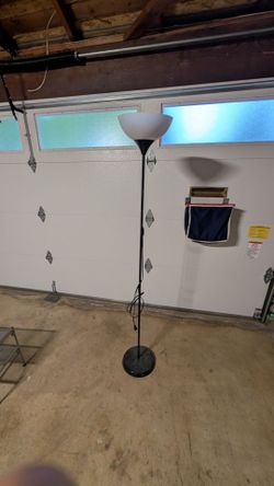 Black Floor Lamp with White Shade