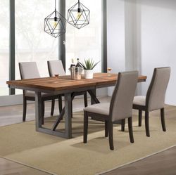 106581-S5G- Spring Creek 5-Piece Rectangular Dining Table Set Taupe