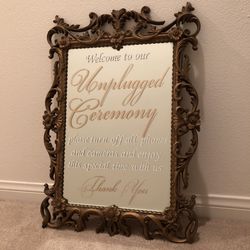 Vintage Baroque Gold Mirror Sign