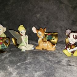Disney Wonderful World of Disney Holiday Napkin Rings Tinkerbell, Dopey, Mickey, And Bambi
