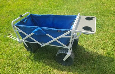 All terrain beach wagon with side table, hold up 150 lb.